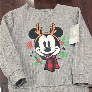 Disney Gray Sweatshirt with Festive Mickey Design